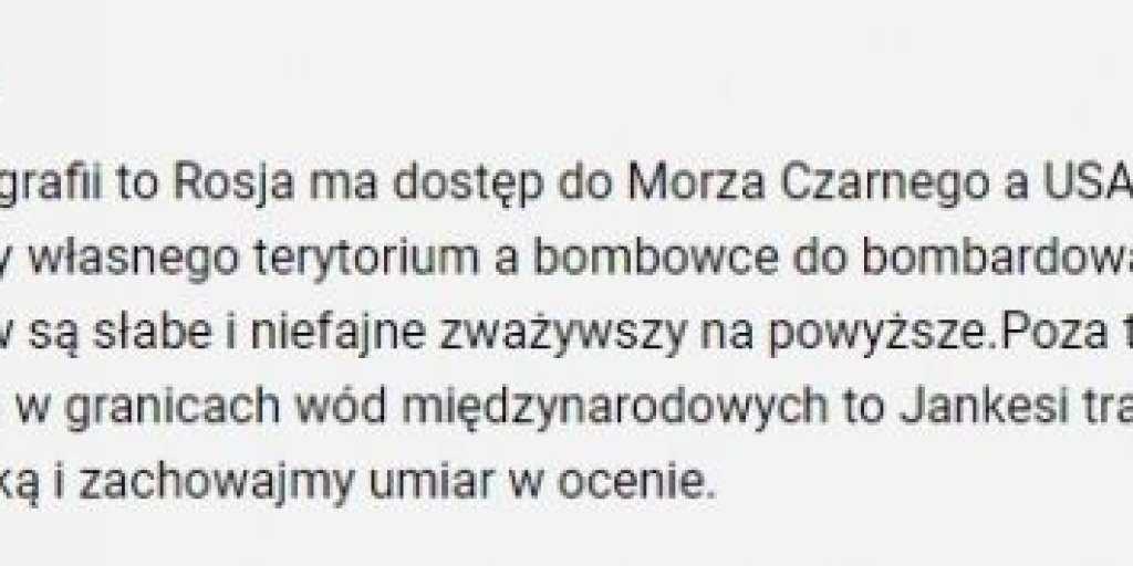 Поляки вступились за Россию и призвали янки не приближаться к Черному морю