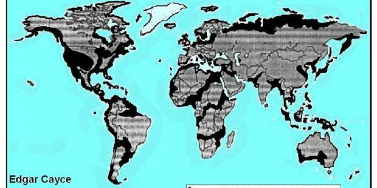 Карта 2025 года, которую составил предсказатель Эдгар Кейси. Кого затопит?