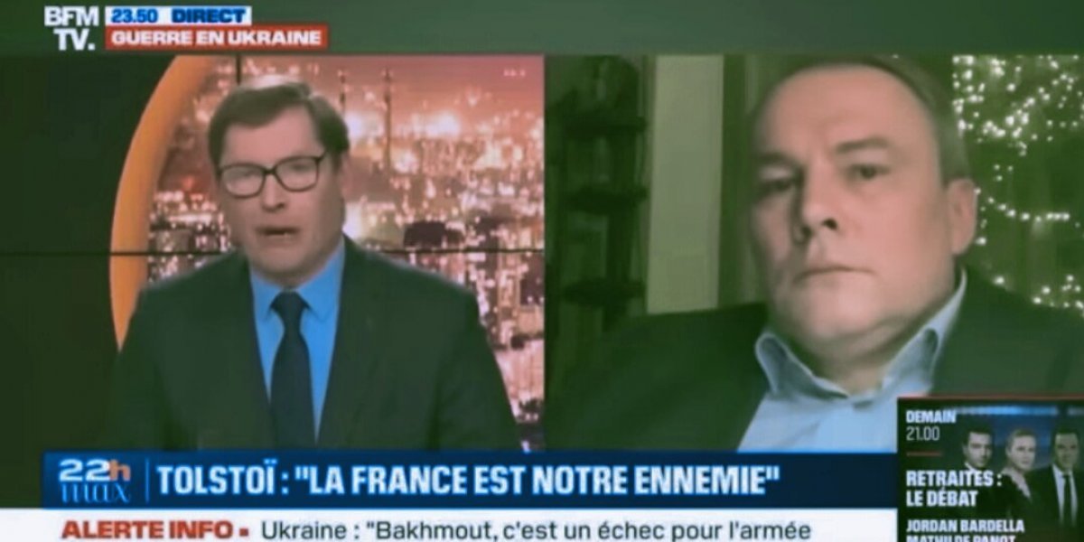 П.Толстой на телеканале  BFMTV сообщил французам  правду о России и заявил, что  ответственность за нынешний конфликт лежит на Западе