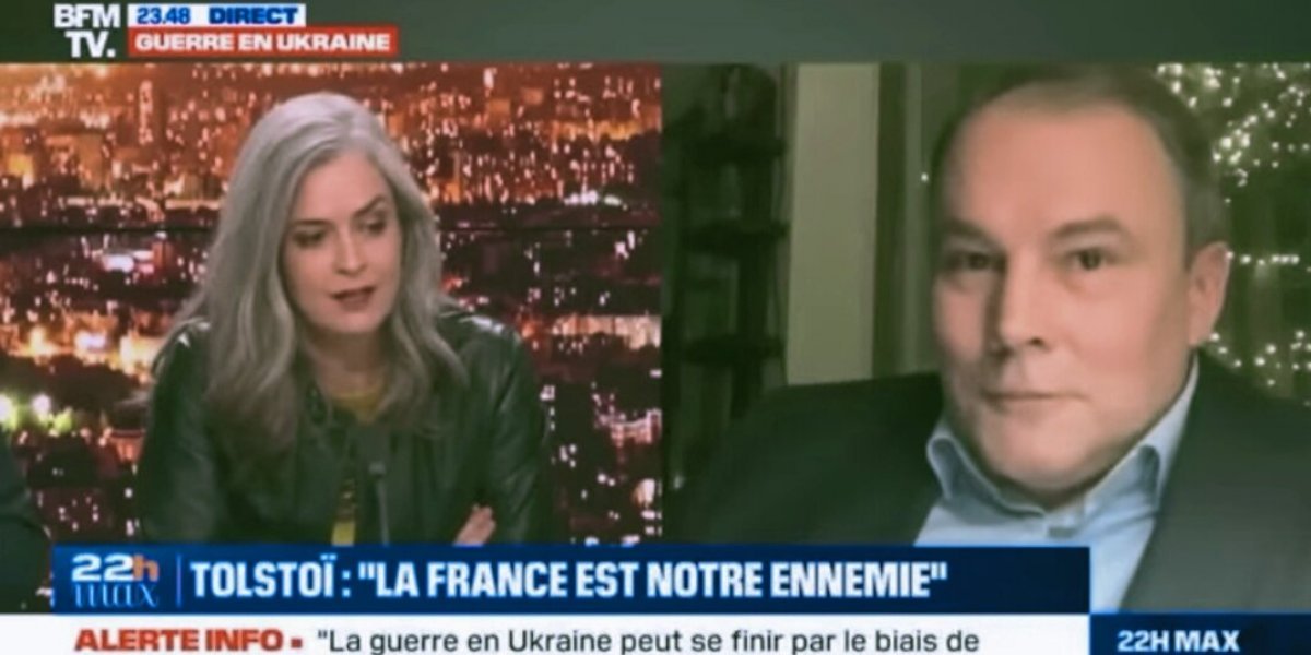 П.Толстой на телеканале  BFMTV сообщил французам  правду о России и заявил, что  ответственность за нынешний конфликт лежит на Западе